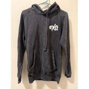 END. Premium Emo Fit Cotton Blend Hoodie Charcoal Gray Size S